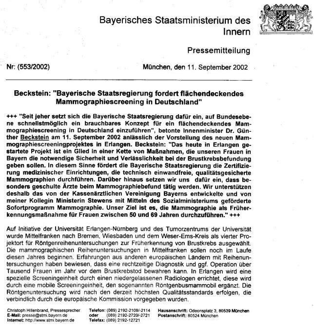 Statement Bayerisches Staatsministerium des Innern