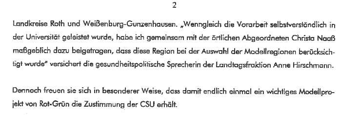 Statement Landtagsabgeordnete Anne Hirschmann - Gesundheitspolitische Sprecherin der SPD-Fraktion Seite 2