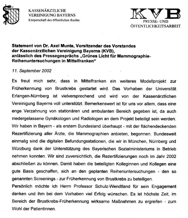 Statement Dr. med. Axel Munte - Vorsitzender des Vorstands der Kassenärztlichen Vereinigung Bayerns (KVB)