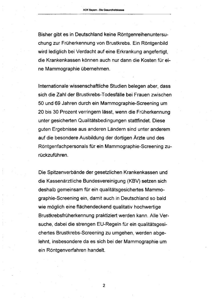 Statement Walter Schwarz - stv. Vorsitzender des Vorstandes der AOK Bayern - Die Gesundheitskasse Seite 2