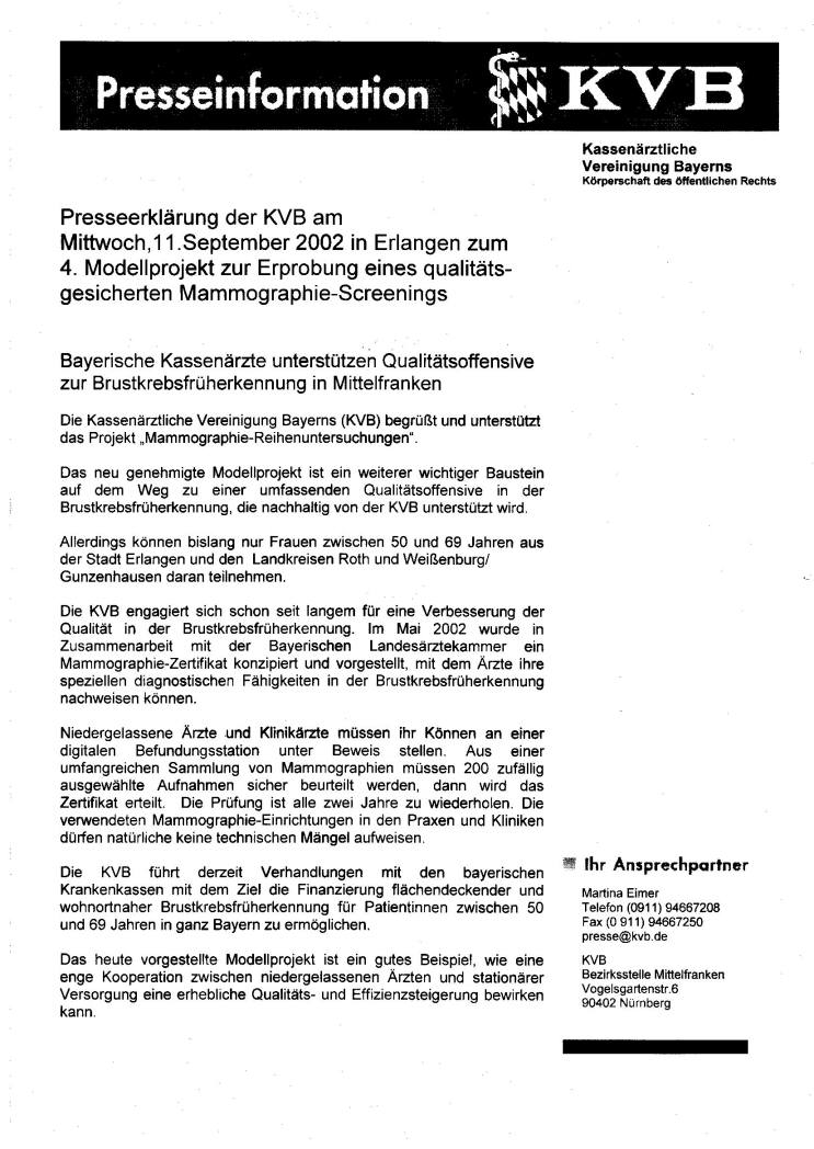 Statement Dr. med. Werner Sitter - Vorsitzender Kassenärztliche Vereinigung Bayerns Bezirksstelle Mittelfranken